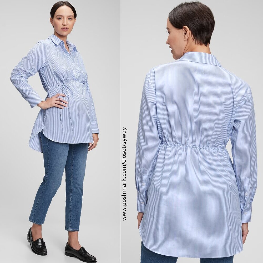 Gap Maternity Striped Popover Shirt NWT